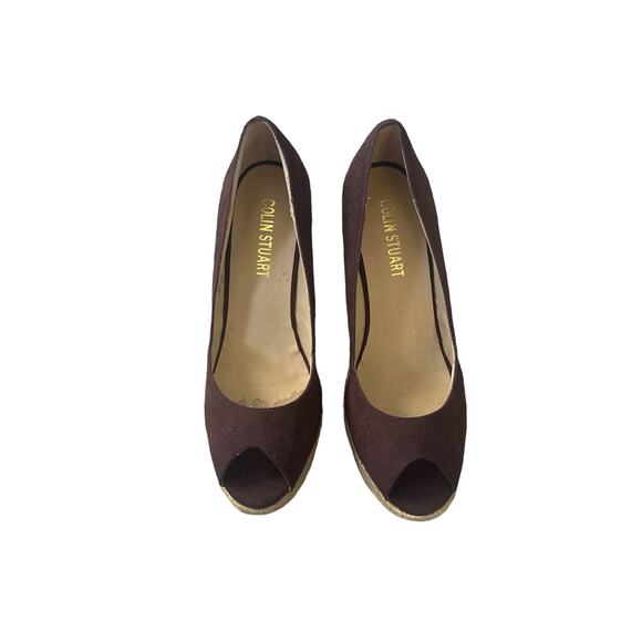 Colin Stuart Peep Toe Espadrille Wedge Shoes, Size‎ 8.5 - Picture 1 of 6